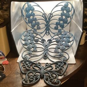 Decorative Blue Butterfly Wall Art Set